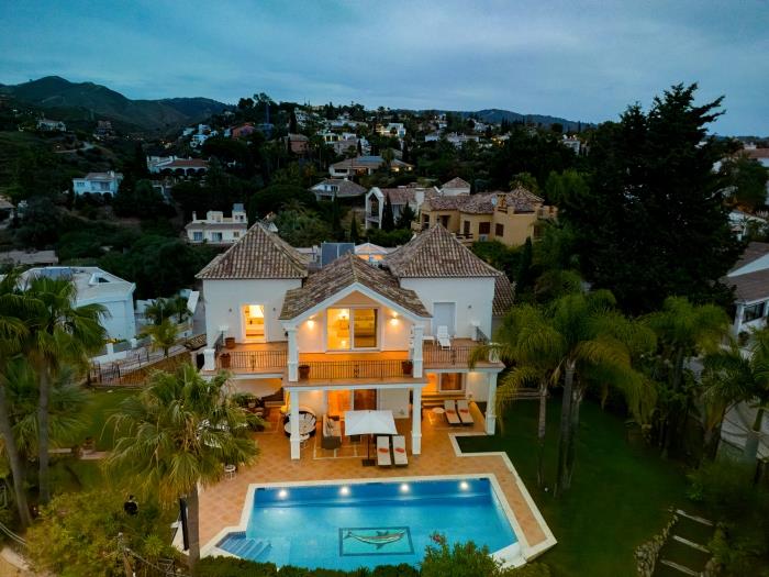 Luxury villa with sea views, Mediterranean vegetation, heated pool, patio and terraces