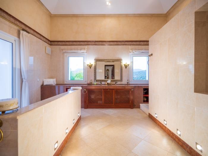 Master bathroom with impressive elegant furniture and exquisite finishings