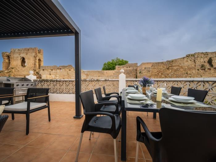 Impressive solarium with beautiful views over the Marbella Medieval Castle and fortress